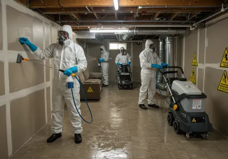 Basement Moisture Removal and Structural Drying process in Vinton County, OH